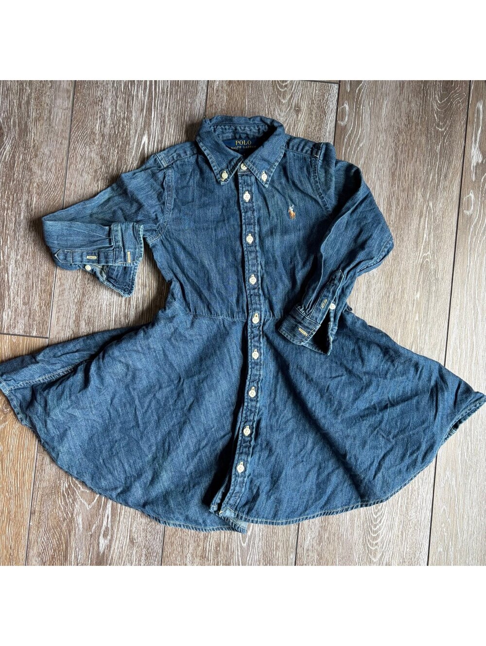 Polo Ralph Lauren Girls Denim Shirt Dress – Size 4